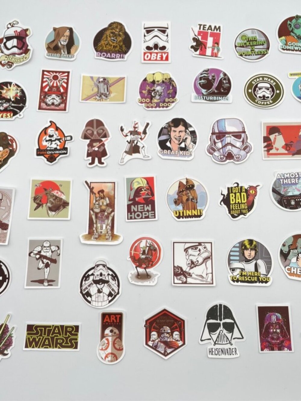 Star Wars Stickers - Darth Vader R2-D2 Chewbacca Stormtrooper Yoda - Lot of 40